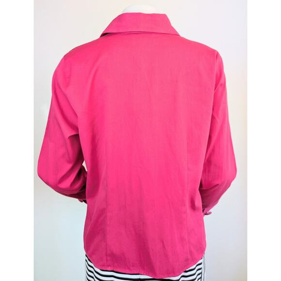NEW Talbots Blazer 14 Fuschia Pink Button Front Super Lightweight Cotton Jacket - Picture 6 of 9